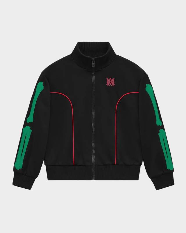 Boy's Bones Embroidered Track Jacket, Size 4-12
